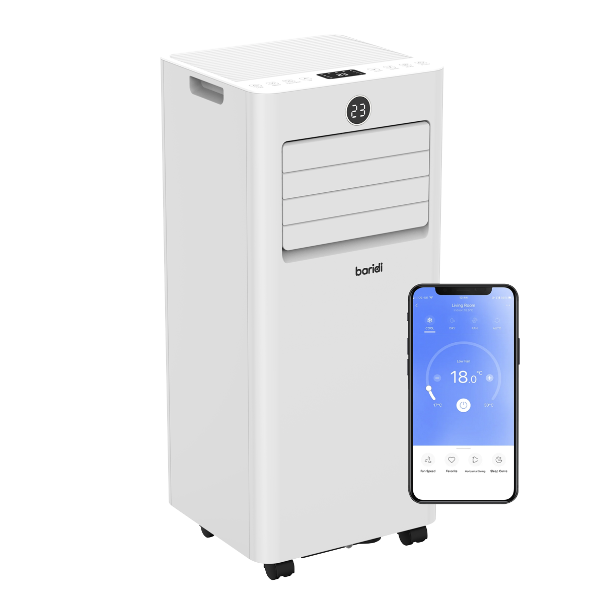 Baridi DH414 5-in-1 Portable Air Conditioner/Dehumidifier/Air Cooler with Window Sealing Kit 9,000Btu/hr - additional view 3