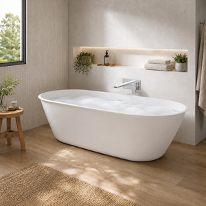 Baridi DH418 Double-Ended Slim Rim Bath with Overflow System 170cm - Gloss White - additional view 6