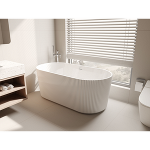 Baridi DH419 Double-Ended Fluted Design Bath with Slim Rim 150cm - Gloss White - additional view 3