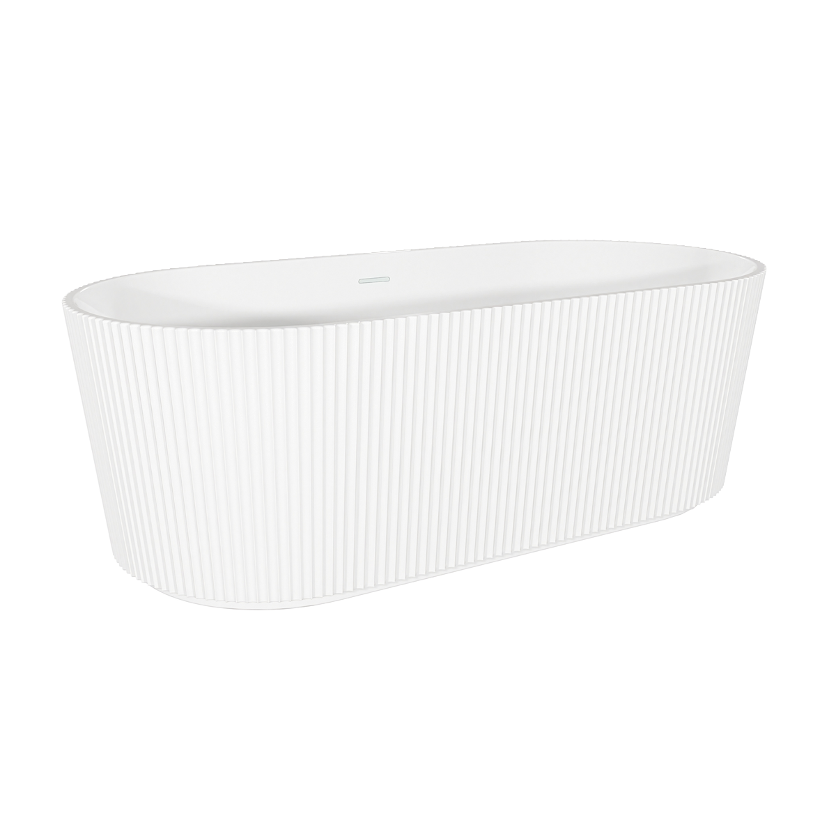 Baridi DH419 Double-Ended Fluted Design Bath with Slim Rim 150cm - Gloss White
