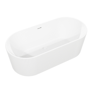 Baridi DH419 Double-Ended Fluted Design Bath with Slim Rim 150cm - Gloss White - additional view 6