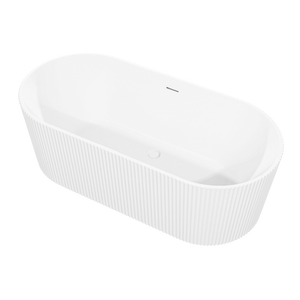 Baridi DH419 Double-Ended Fluted Design Bath with Slim Rim 150cm - Gloss White - additional view 7