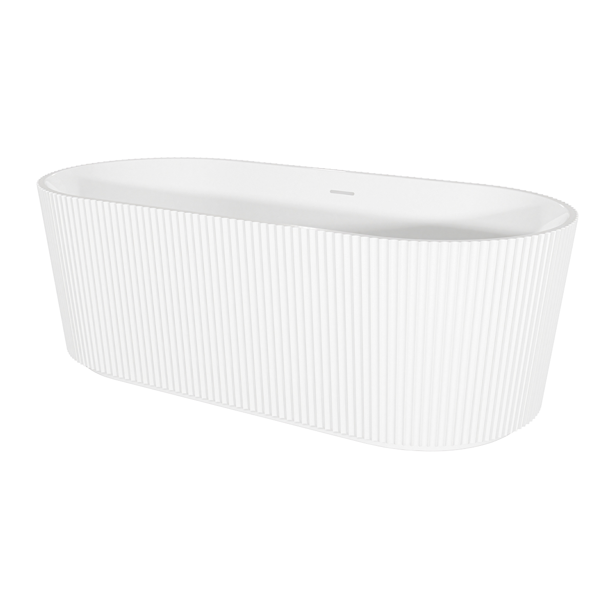 Baridi DH419 Double-Ended Fluted Design Bath with Slim Rim 150cm - Gloss White - additional view 2