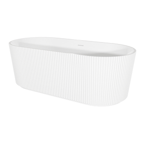 Baridi DH419 Double-Ended Fluted Design Bath with Slim Rim 150cm - Gloss White - additional view 2