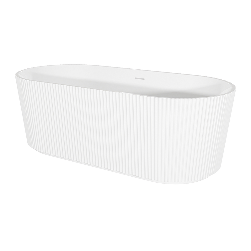 Baridi DH419 Double-Ended Fluted Design Bath with Slim Rim 150cm - Gloss White - additional view 2