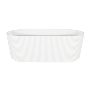 Baridi DH419 Double-Ended Fluted Design Bath with Slim Rim 150cm - Gloss White - additional view 4