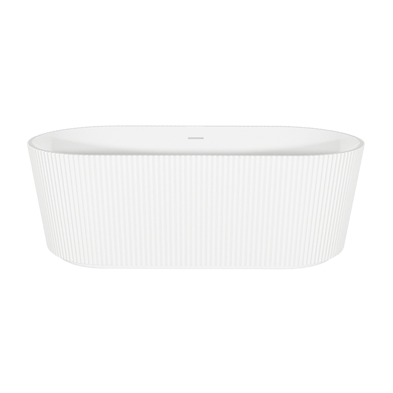 Baridi DH419 Double-Ended Fluted Design Bath with Slim Rim 150cm - Gloss White - additional view 4