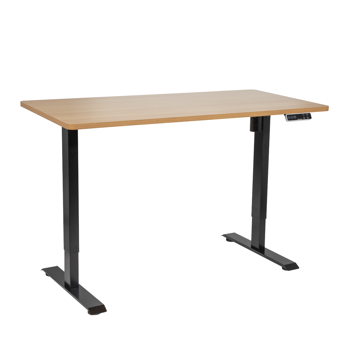 Dellonda DH41 Oak Electric Adjustable-Height Standing Desk with Memory, Quiet & Fast 1400 x 700mm