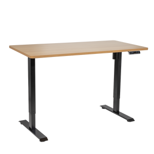 Dellonda DH41 Oak Electric Adjustable-Height Standing Desk with Memory, Quiet & Fast 1400 x 700mm