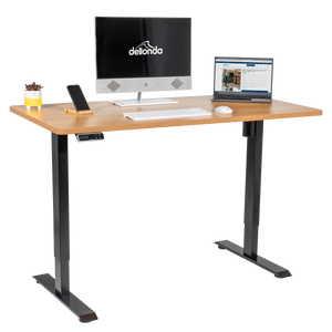 Dellonda DH41 Oak Electric Adjustable-Height Standing Desk with Memory, Quiet & Fast 1400 x 700mm - additional view 9