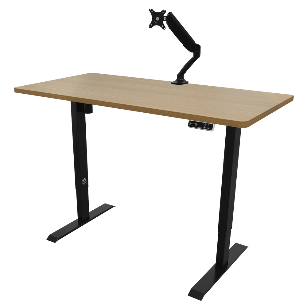 Dellonda DH41 Oak Electric Adjustable-Height Standing Desk with Memory, Quiet & Fast 1400 x 700mm - additional view 3