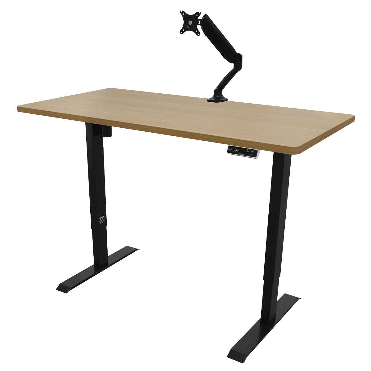 Dellonda DH41 Oak Electric Adjustable-Height Standing Desk with Memory, Quiet & Fast 1400 x 700mm - additional view 3