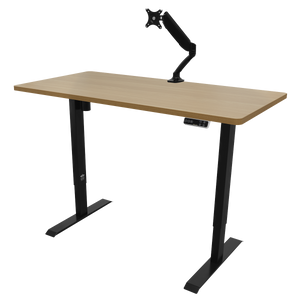 Dellonda DH41 Oak Electric Adjustable-Height Standing Desk with Memory, Quiet & Fast 1400 x 700mm - additional view 3