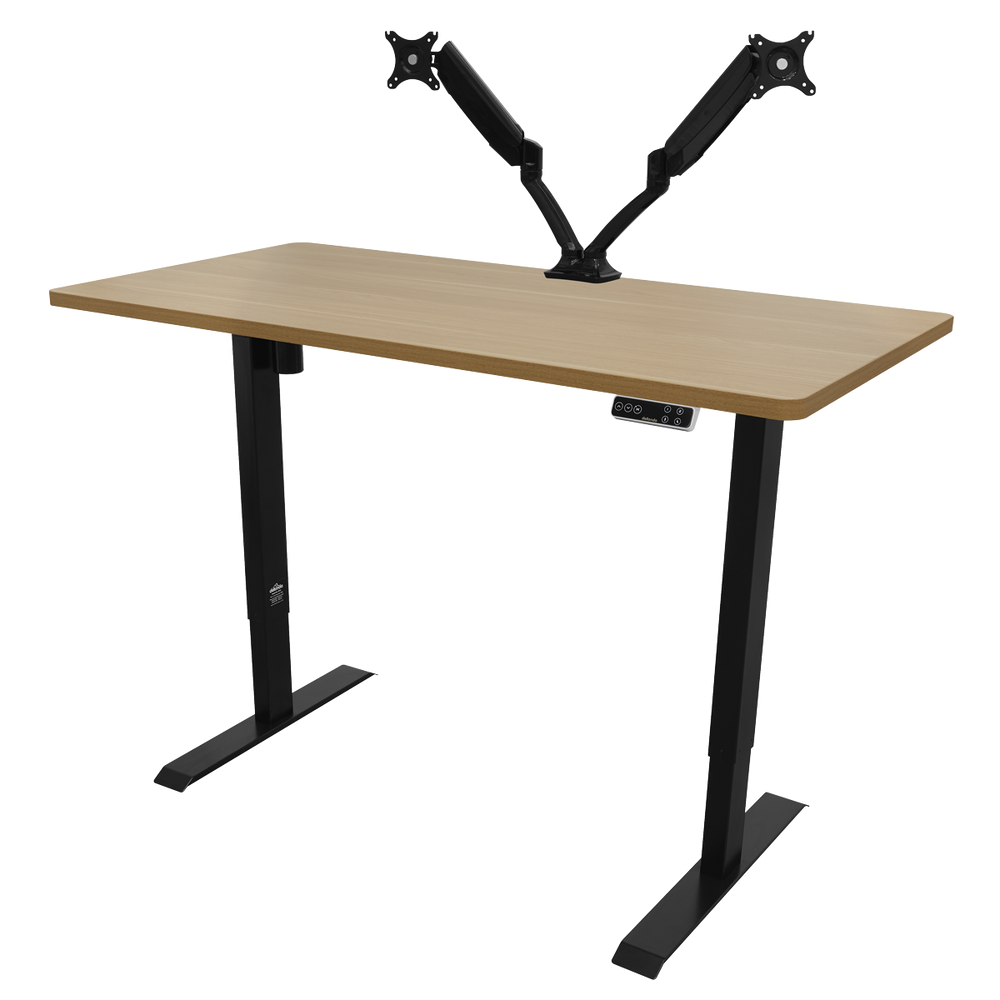 Dellonda DH41 Oak Electric Adjustable-Height Standing Desk with Memory, Quiet & Fast 1400 x 700mm - additional view 4