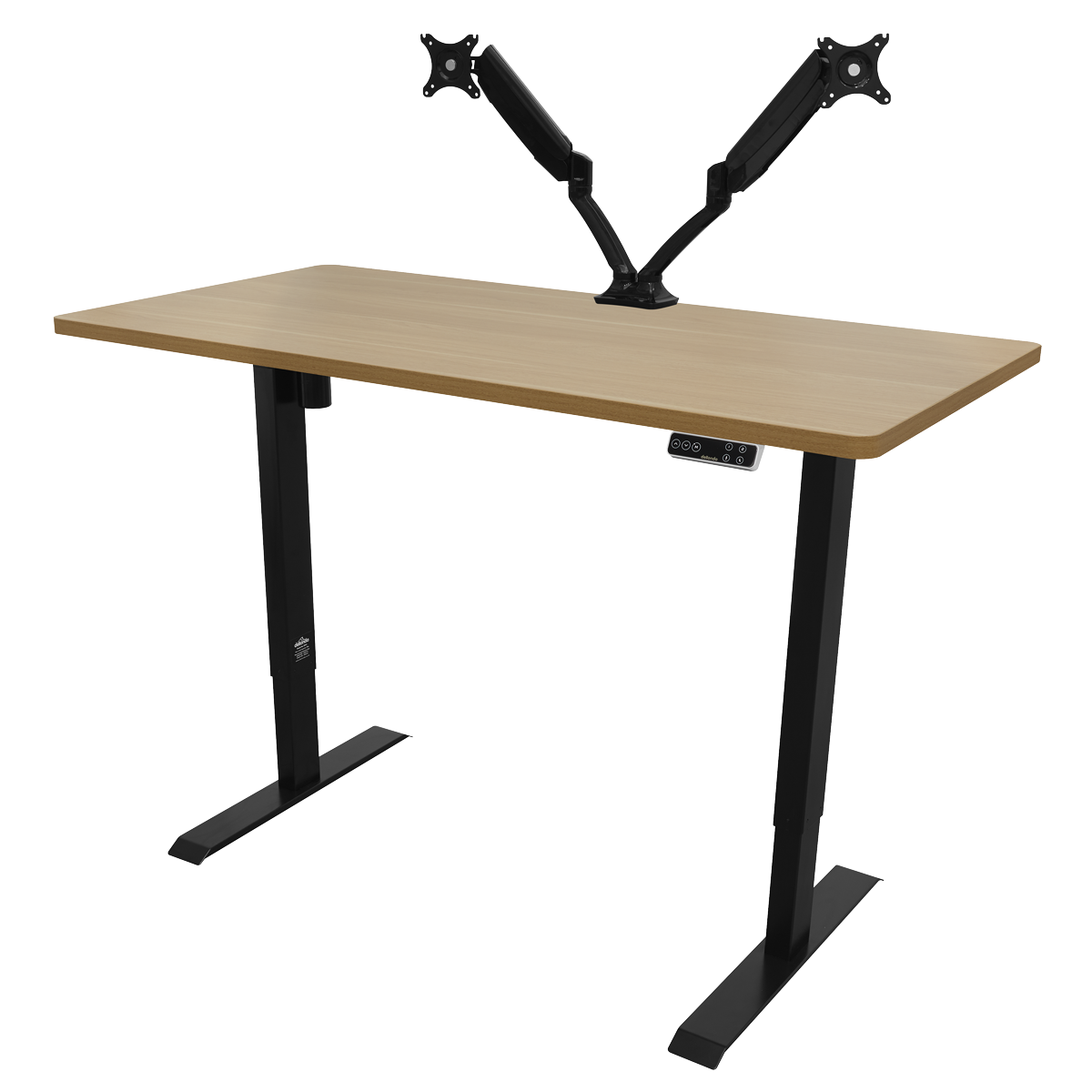 Dellonda DH41 Oak Electric Adjustable-Height Standing Desk with Memory, Quiet & Fast 1400 x 700mm - additional view 4