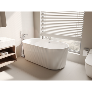 Baridi DH420 Double-Ended Fluted Design Bath with Slim Rim 168cm - Gloss White - additional view 2
