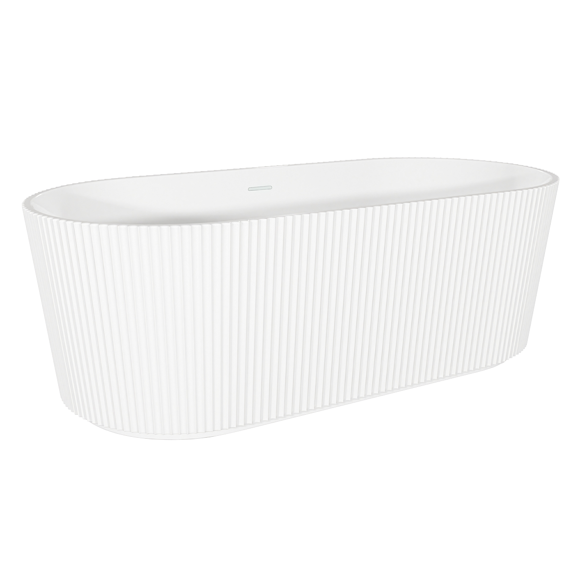 Baridi DH420 Double-Ended Fluted Design Bath with Slim Rim 168cm - Gloss White