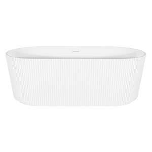 Baridi DH420 Double-Ended Fluted Design Bath with Slim Rim 168cm - Gloss White - additional view 4