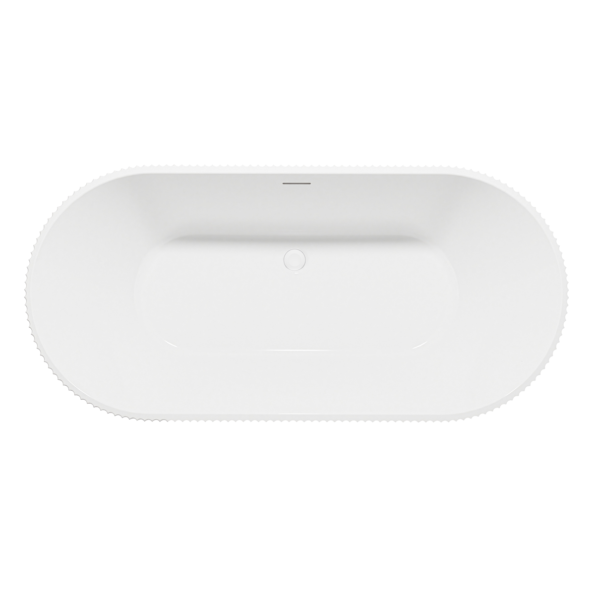 Baridi DH420 Double-Ended Fluted Design Bath with Slim Rim 168cm - Gloss White - additional view 7