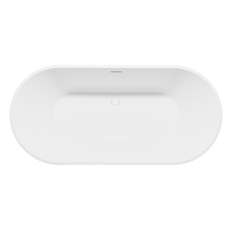 Baridi DH420 Double-Ended Fluted Design Bath with Slim Rim 168cm - Gloss White - additional view 7