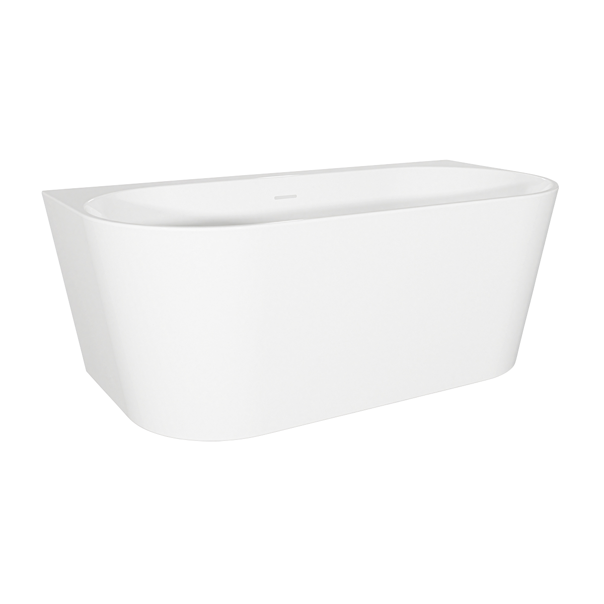Baridi DH421 Back-to-Wall Slim Rim Bath with Overflow System 150cm - Gloss White