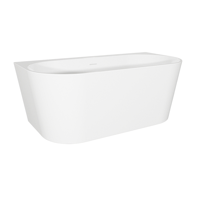 Baridi DH421 Back-to-Wall Slim Rim Bath with Overflow System 150cm - Gloss White