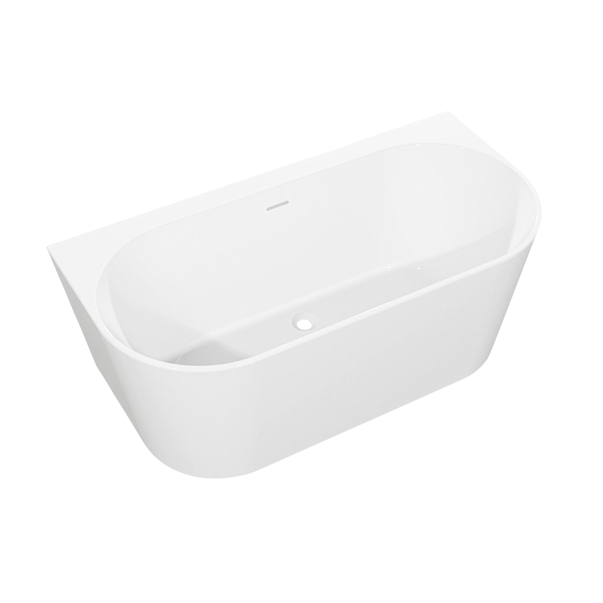 Baridi DH421 Back-to-Wall Slim Rim Bath with Overflow System 150cm - Gloss White - additional view 5
