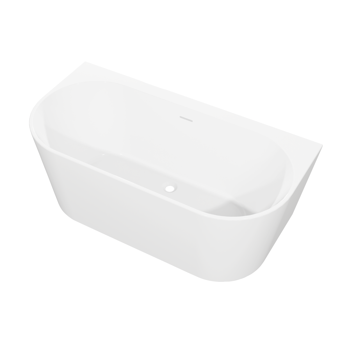 Baridi DH421 Back-to-Wall Slim Rim Bath with Overflow System 150cm - Gloss White - additional view 6