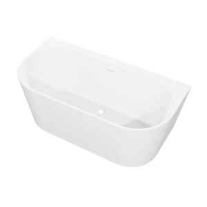 Baridi DH421 Back-to-Wall Slim Rim Bath with Overflow System 150cm - Gloss White - additional view 6