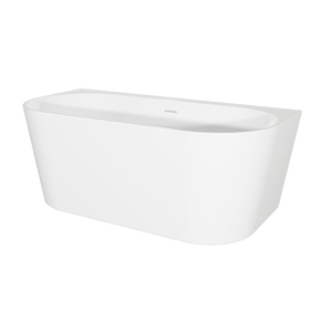 Baridi DH421 Back-to-Wall Slim Rim Bath with Overflow System 150cm - Gloss White - additional view 3