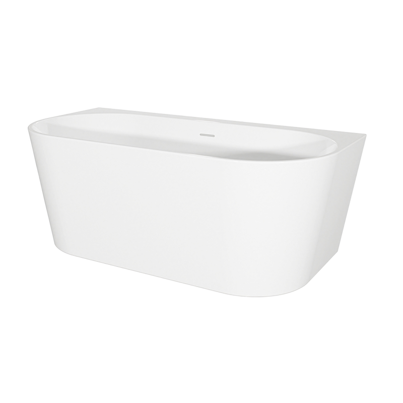 Baridi DH421 Back-to-Wall Slim Rim Bath with Overflow System 150cm - Gloss White - additional view 3