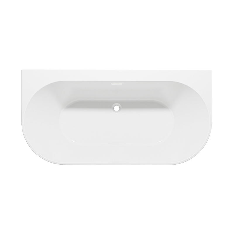 Baridi DH421 Back-to-Wall Slim Rim Bath with Overflow System 150cm - Gloss White - additional view 7