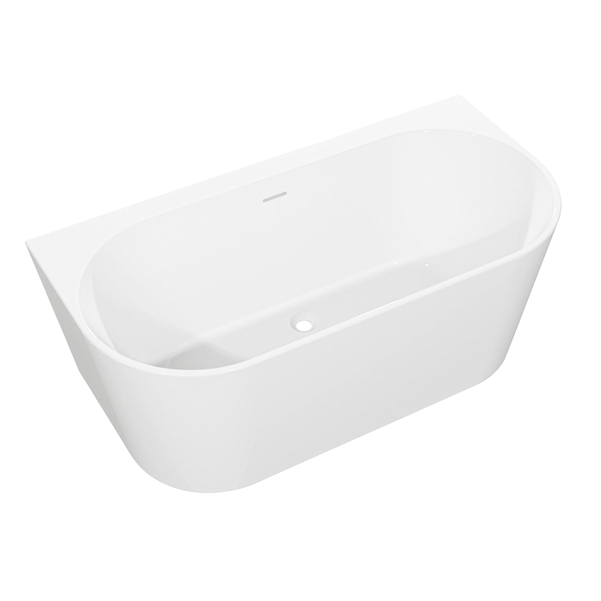 Baridi DH422 Back-to-Wall Slim Rim Bath with Overflow System 170cm - Gloss White - additional view 4