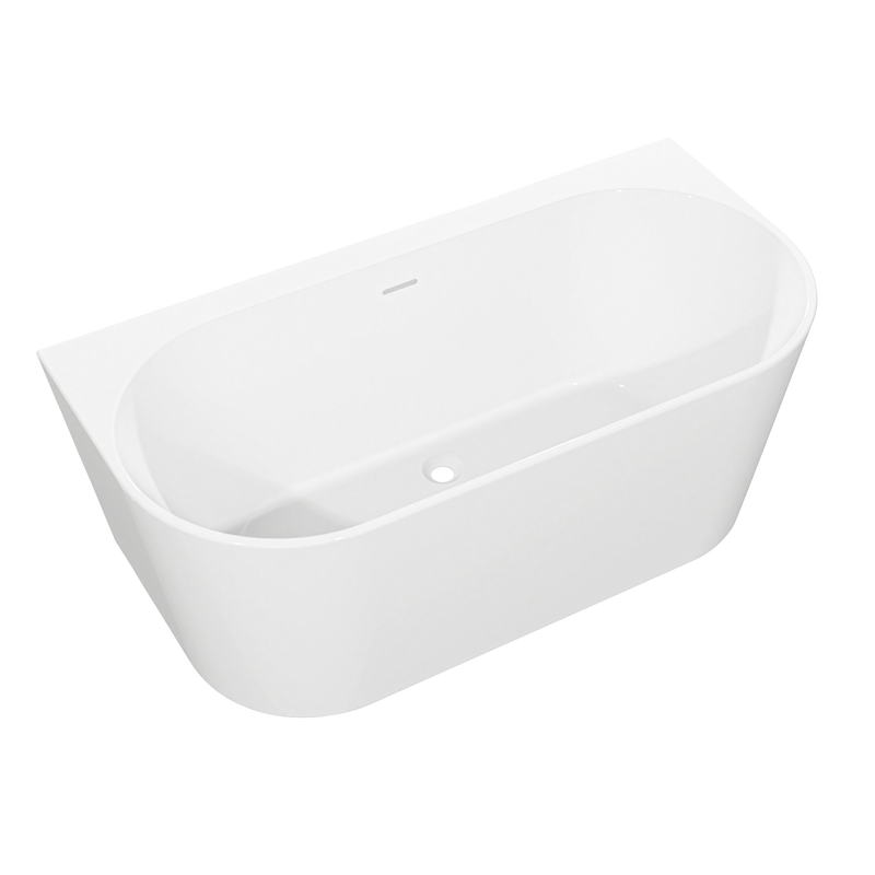 Baridi DH422 Back-to-Wall Slim Rim Bath with Overflow System 170cm - Gloss White - additional view 4