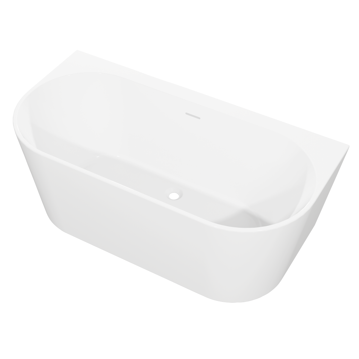 Baridi DH422 Back-to-Wall Slim Rim Bath with Overflow System 170cm - Gloss White - additional view 5
