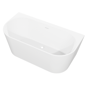 Baridi DH422 Back-to-Wall Slim Rim Bath with Overflow System 170cm - Gloss White - additional view 5