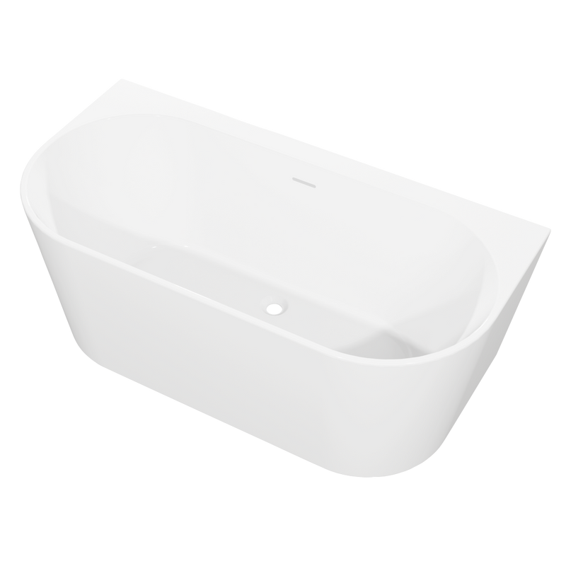 Baridi DH422 Back-to-Wall Slim Rim Bath with Overflow System 170cm - Gloss White - additional view 5