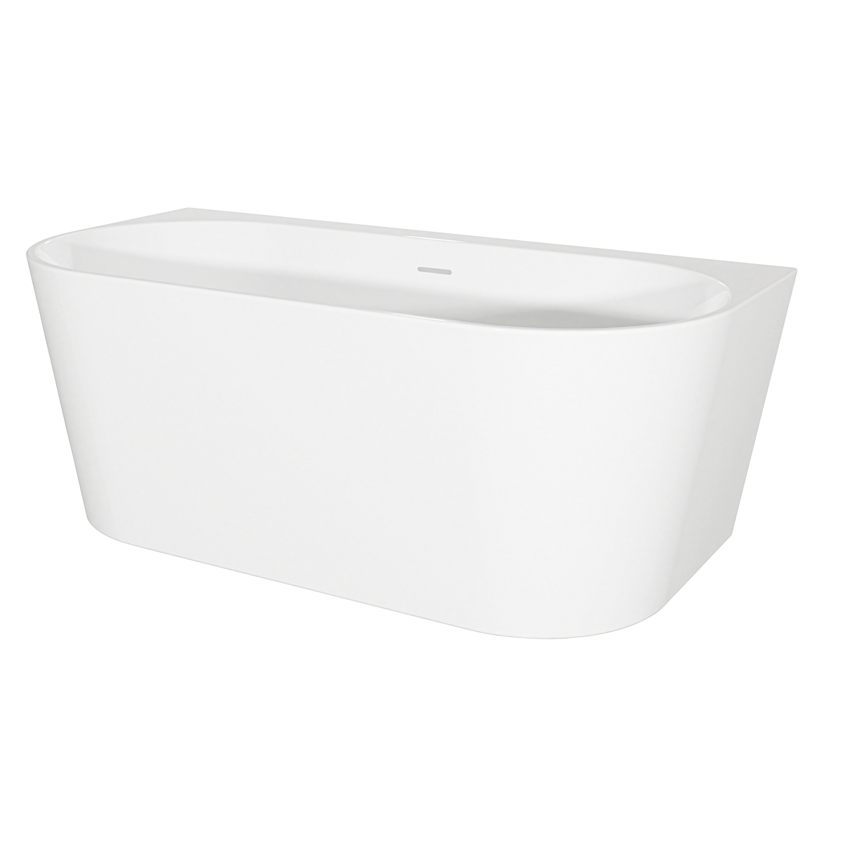 Baridi DH422 Back-to-Wall Slim Rim Bath with Overflow System 170cm - Gloss White - additional view 2