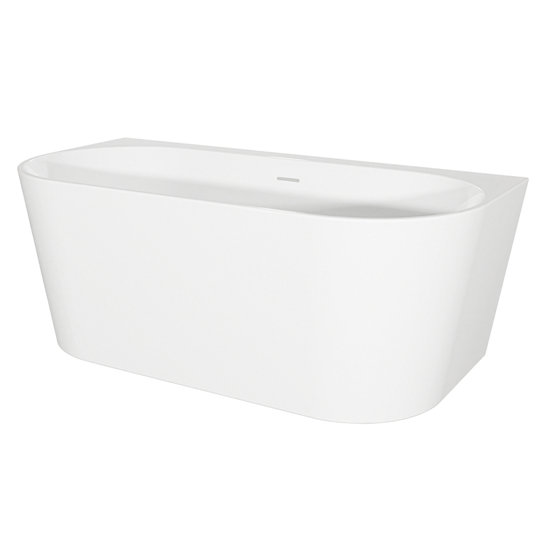Baridi DH422 Back-to-Wall Slim Rim Bath with Overflow System 170cm - Gloss White - additional view 2