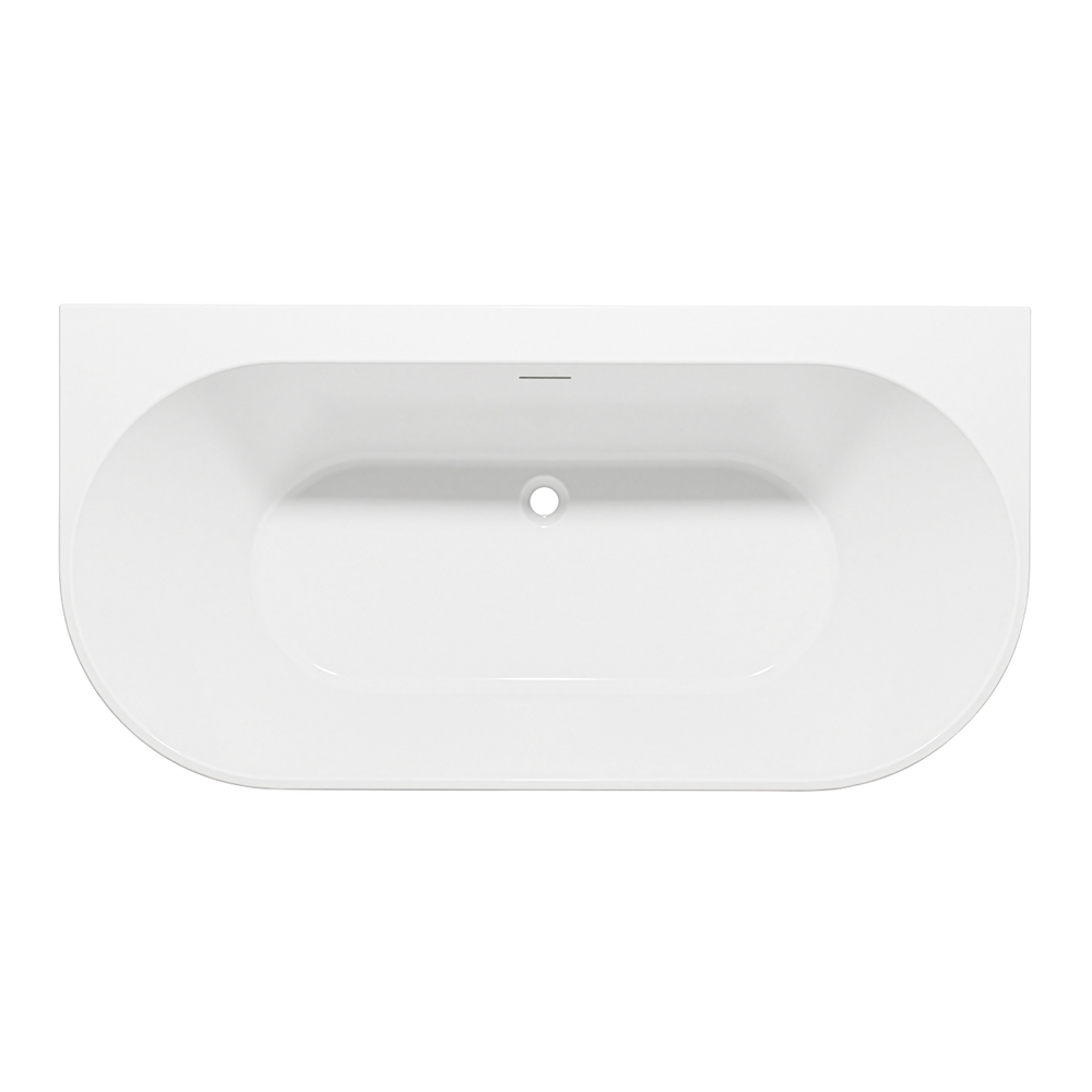 Baridi DH422 Back-to-Wall Slim Rim Bath with Overflow System 170cm - Gloss White - additional view 7