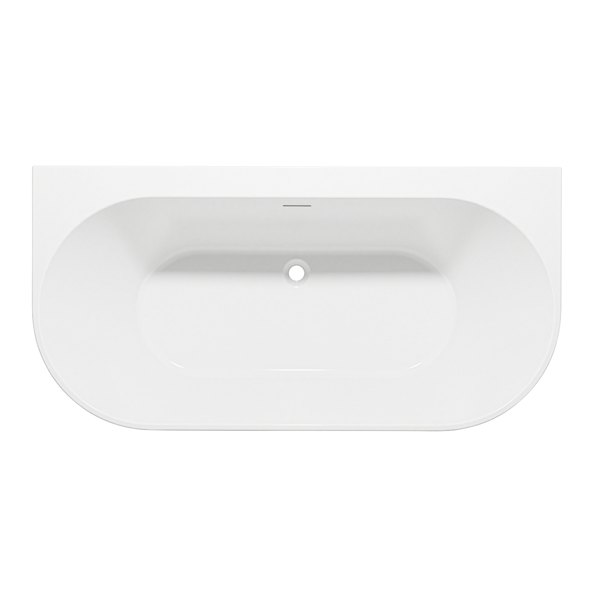 Baridi DH422 Back-to-Wall Slim Rim Bath with Overflow System 170cm - Gloss White - additional view 7