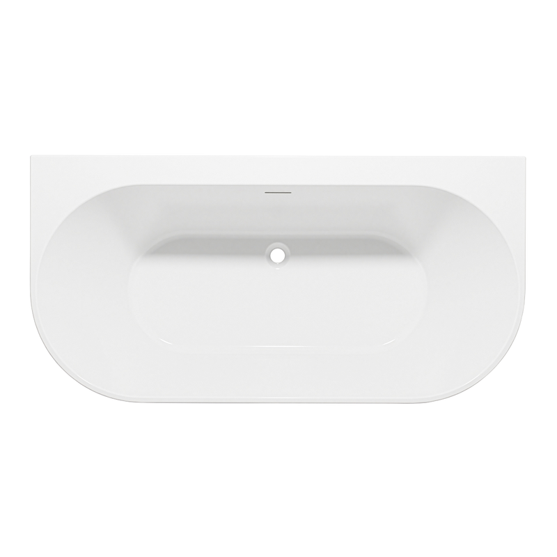 Baridi DH422 Back-to-Wall Slim Rim Bath with Overflow System 170cm - Gloss White - additional view 7
