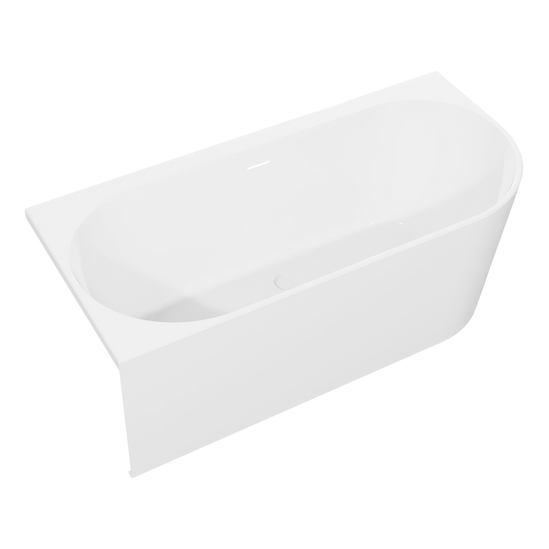 Baridi DH423 Left-Hand Corner Slim Rim Bath with Overflow System 150cm - Gloss White - additional view 2