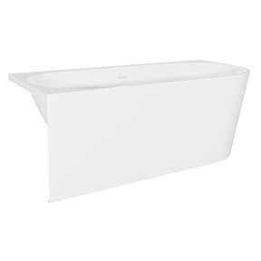 Baridi DH424 Left-Hand Corner Slim Rim Bath with Overflow System 160cm - Gloss White