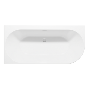 Baridi DH424 Left-Hand Corner Slim Rim Bath with Overflow System 160cm - Gloss White - additional view 4