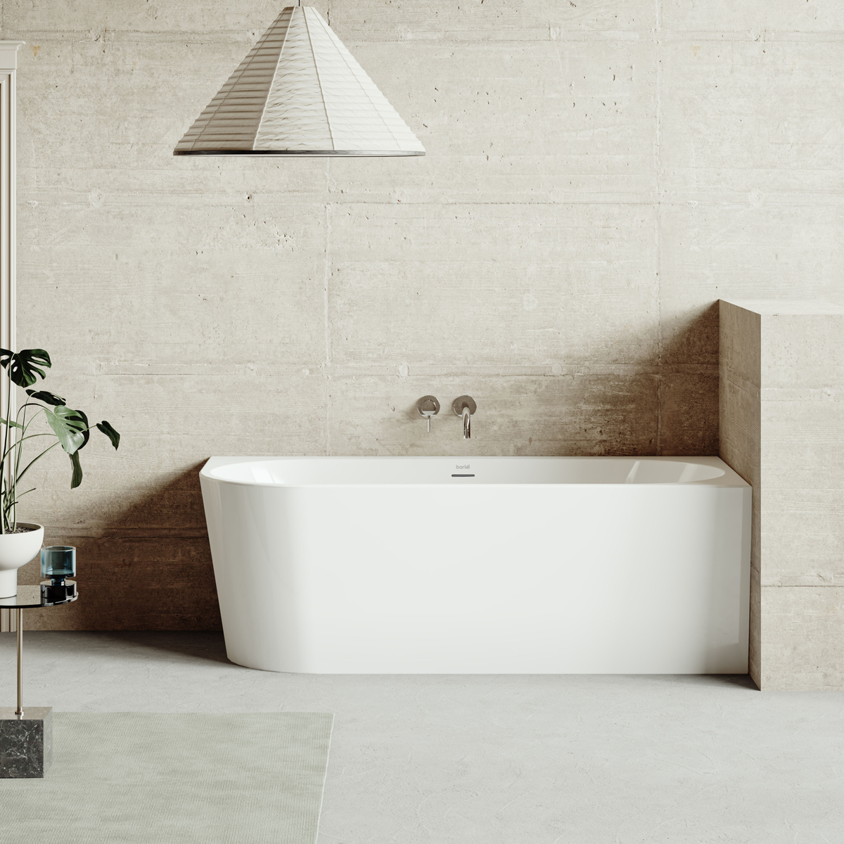 Baridi DH426 Right-Hand Corner Slim Rim Bath with Overflow System 150cm - Gloss White - additional view 7
