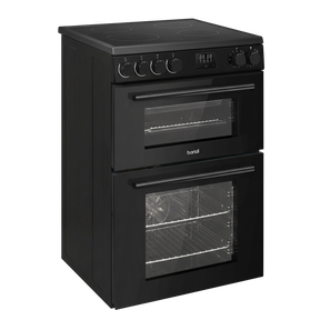 Baridi DH429 60cm Freestanding Cooker with 99L Double Cavity & Ceramic Hob - Black