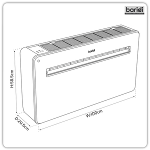Baridi DH432 4-in-1 Smart Monobloc Wall-Mounting Air Conditioning Unit 10,000Btu/hr - White - additional view 10