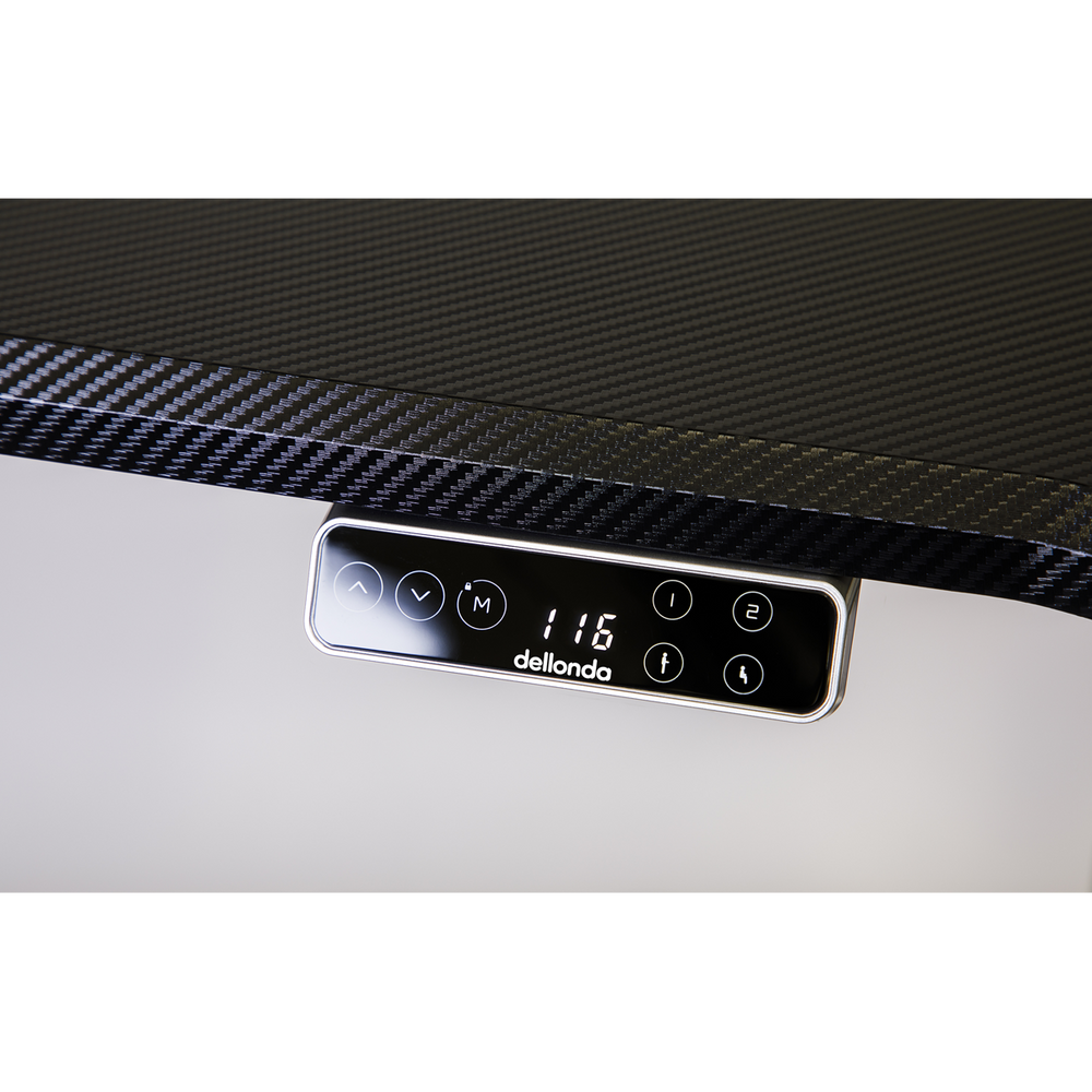 Dellonda DH43 Carbon Fibre Effect Electric Height Adjustable Standing Desk with Memory, Quiet, 1400 x - additional view 2