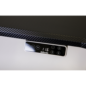 Dellonda DH43 Carbon Fibre Effect Electric Height Adjustable Standing Desk with Memory, Quiet, 1400 x - additional view 2
